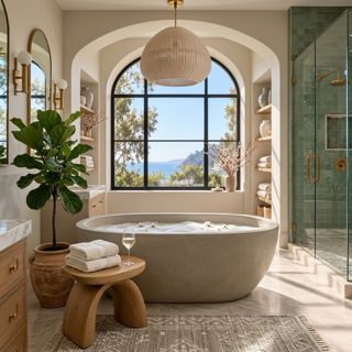 #aichallenge #coastalbliss #bathroom #sage #serene #challenge #aigenerated