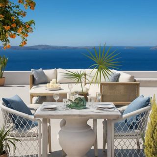 #vacation #vacationvibes #beachhouse #sunnydecor #designgames #santorinigreece #aigenerated