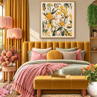 #limited #cozyretreat #warmcolors #texturedhome #relaxingvibes #designgames #goldenbotanical