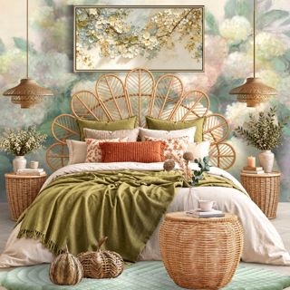 #bedroom #bed #brown #beige #nature